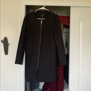 H&M, black, collarless jacket